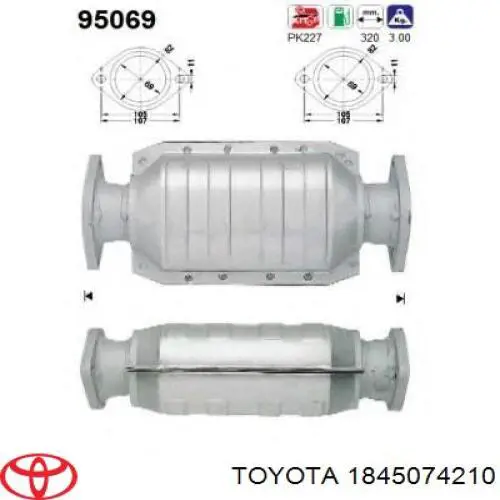 Конвертор-каталізатор (каталітичний нейтралізатор) Toyota 1845074210 ціна, від 82.35 USD