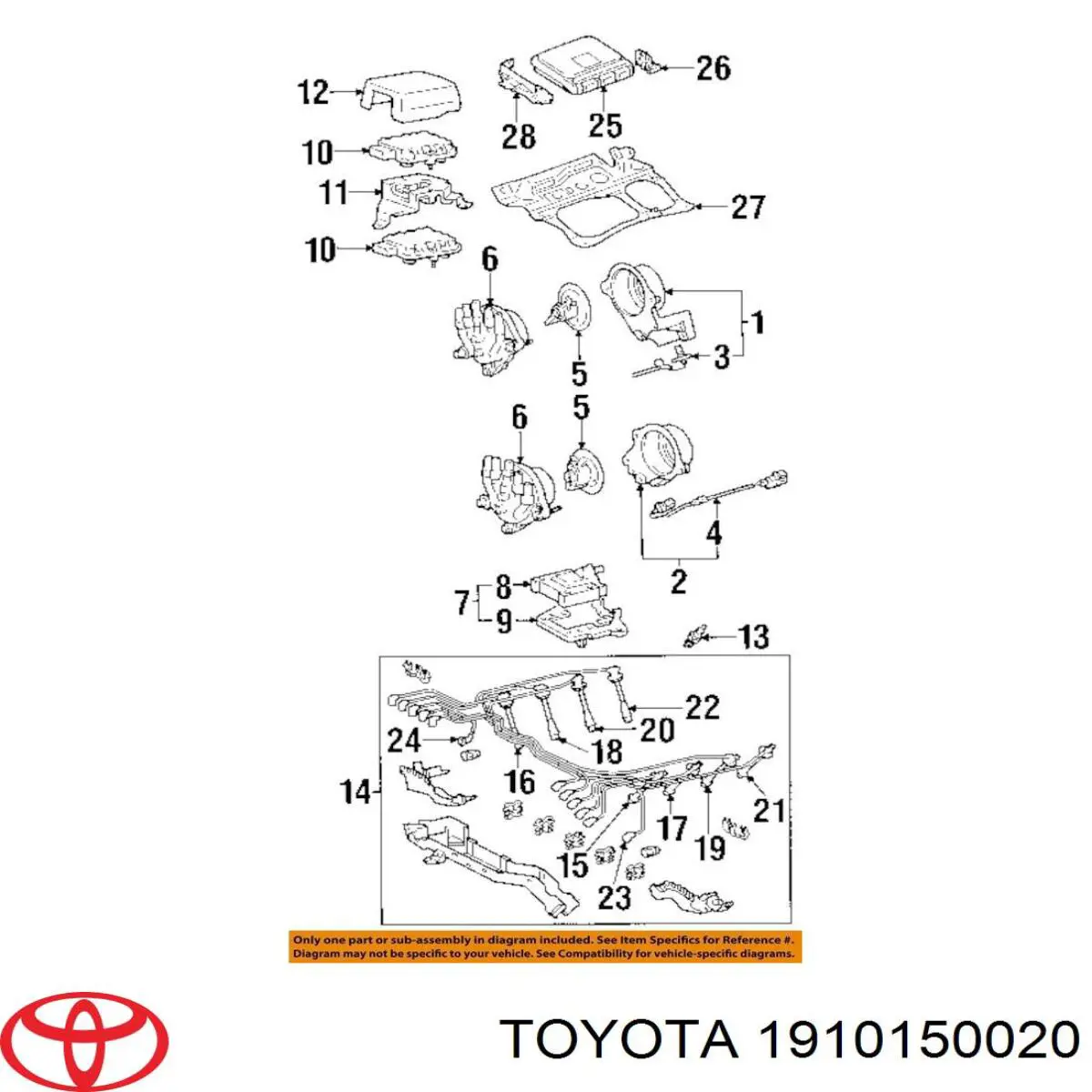 1910150020 Toyota Кришка розподільника запалювання / трамблера