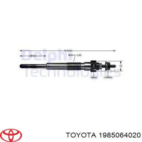 Свіча накалу Toyota 1985064020 ціна, від 6.85 USD