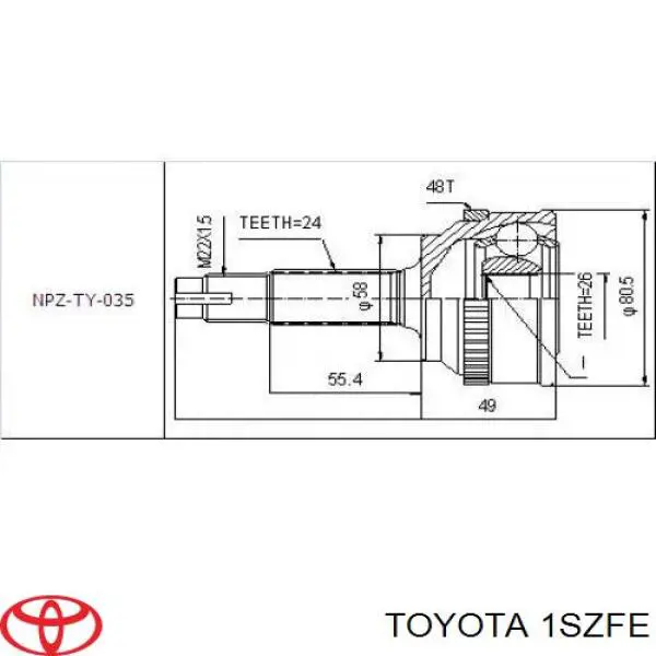 1SZFE Toyota Мотор в зборі