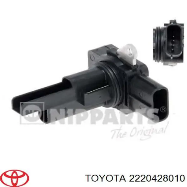 2220428010 Toyota датчик потоку (витрати повітря, витратомір MAF - (Mass Airflow))