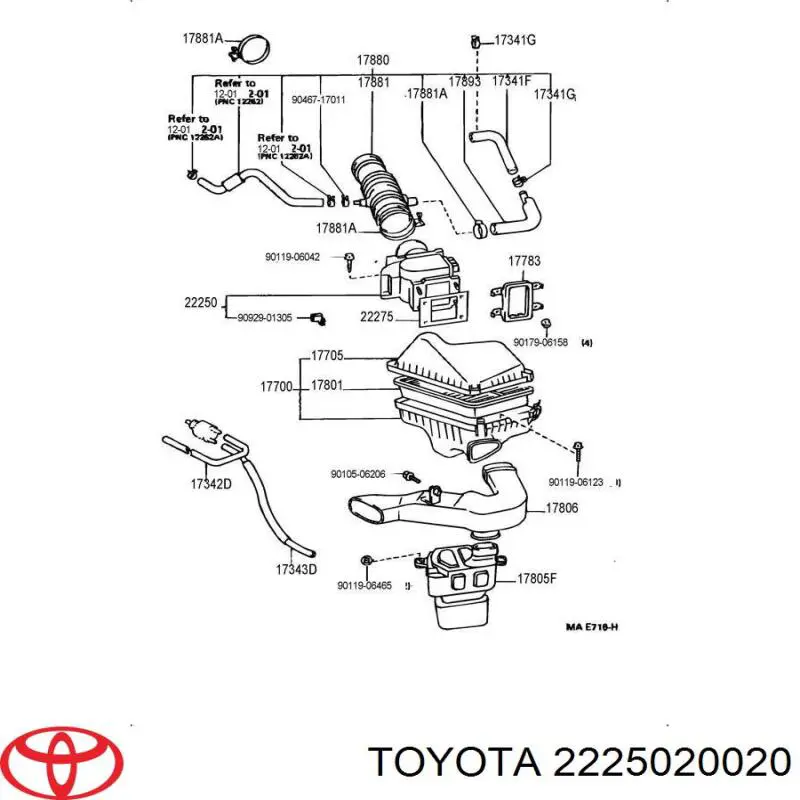 2225020020 Toyota Датчик витрати повітря