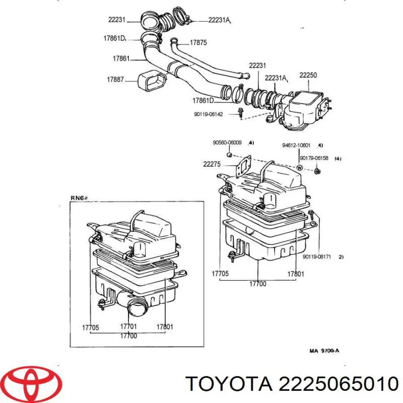 Датчик масової витрати повітря Toyota 2225065010 ціна, від 2018.09 USD