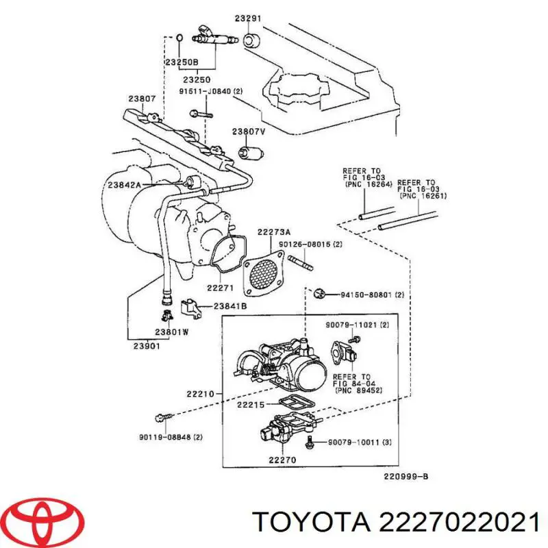 2227022021 Toyota клапан/регулятор холостого ходу
