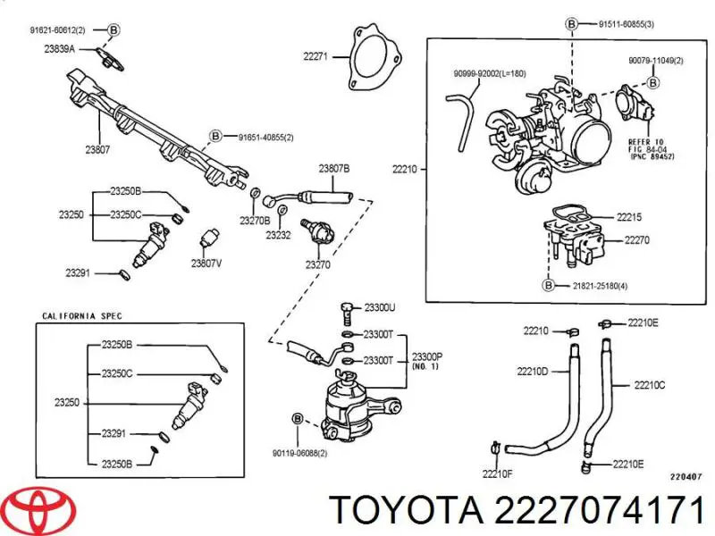 Купити 2227074170 Toyota Клапан / регулятор холостого ходу