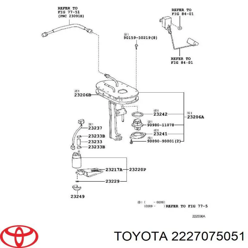 2227075050 Toyota клапан/регулятор холостого ходу