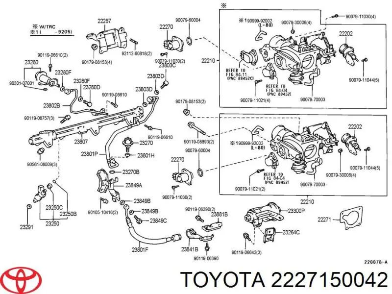 Купити 2227150040 Toyota Прокладка дросельної заслінки