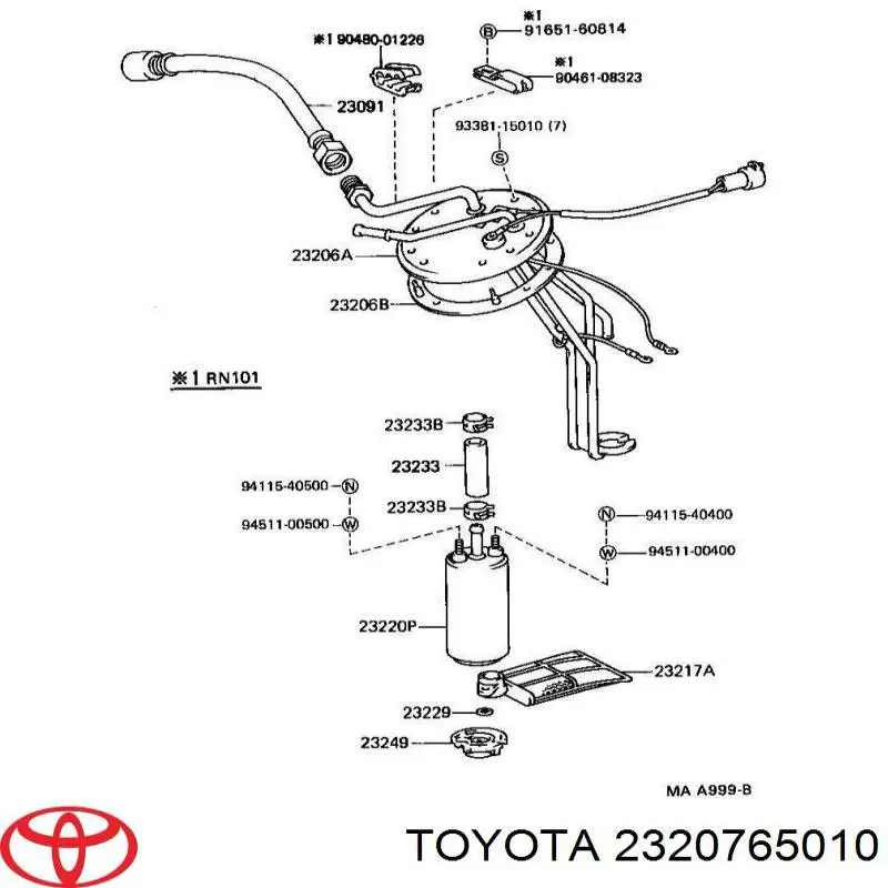  Toyota 2320765010 ціна, від 71.11 USD