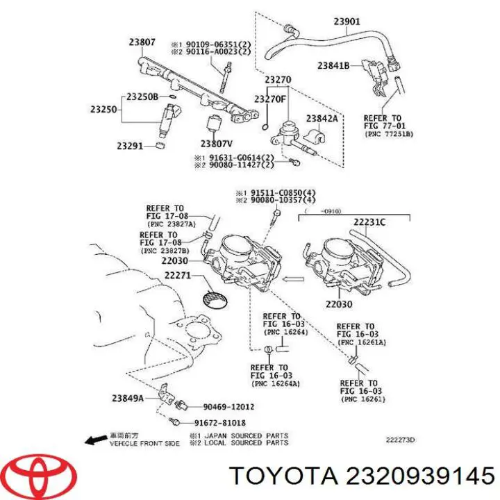 2320939145 Toyota паливні форсунки - купити онлайн в Україні