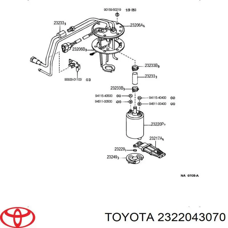 Паливний насос електричний, занурювальний Toyota 2322043070 ціна, від 38.88 USD