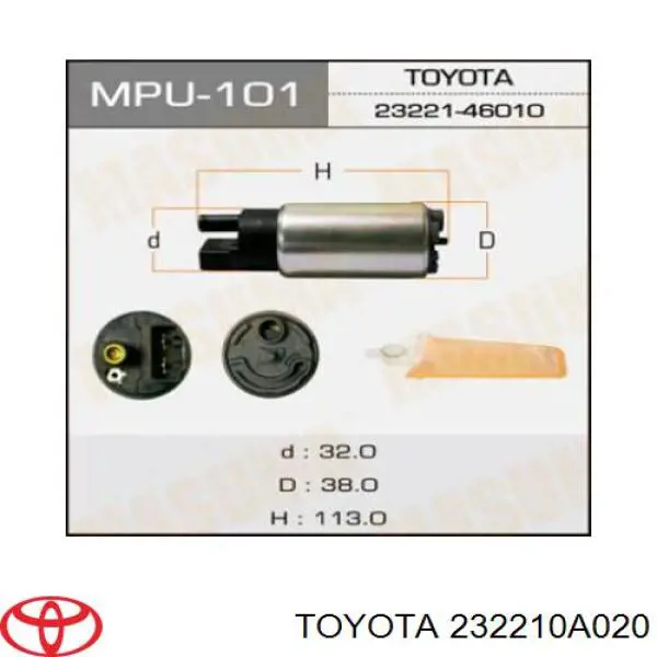 Купити 232210A020 Toyota Насос паливний електричний