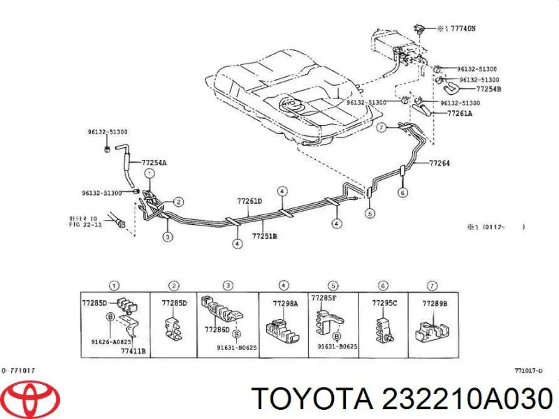 Елемент-турбінка паливного насосу Toyota 232210A030 ціна, від 20.12 USD