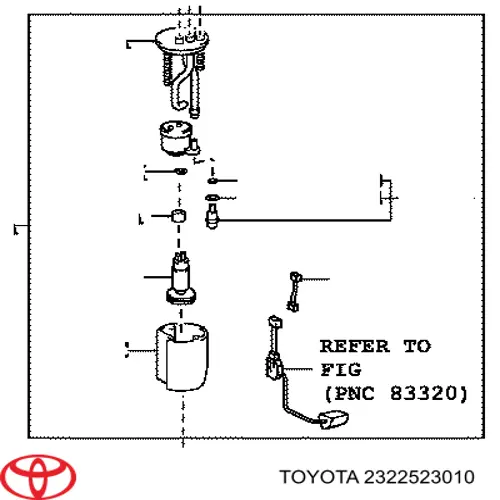 Ущільнювач паливного насосу Toyota 2322523010 ціна, від 1.49 USD