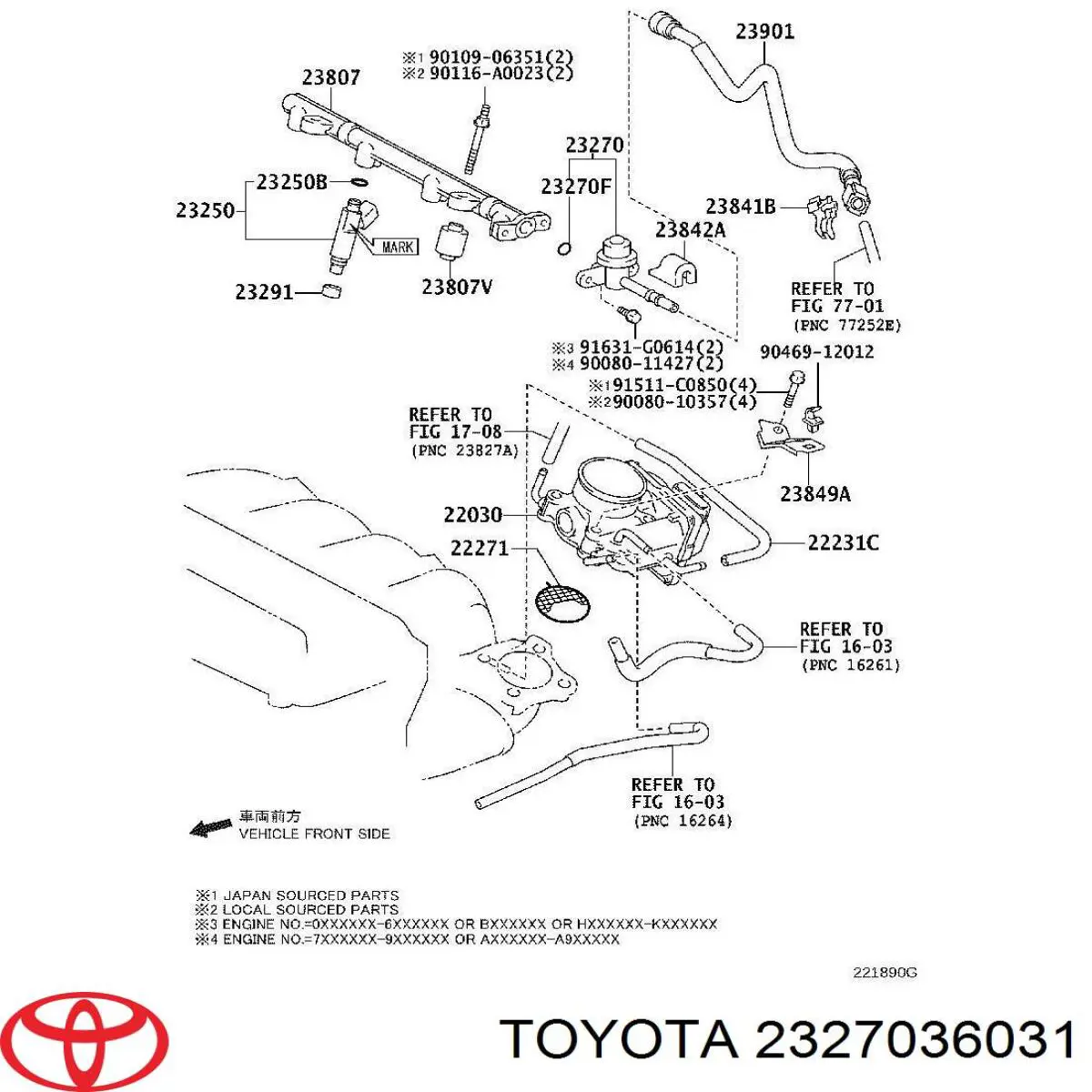 Регулятор тиску палива Toyota 2327036031 ціна, від 10.14 USD
