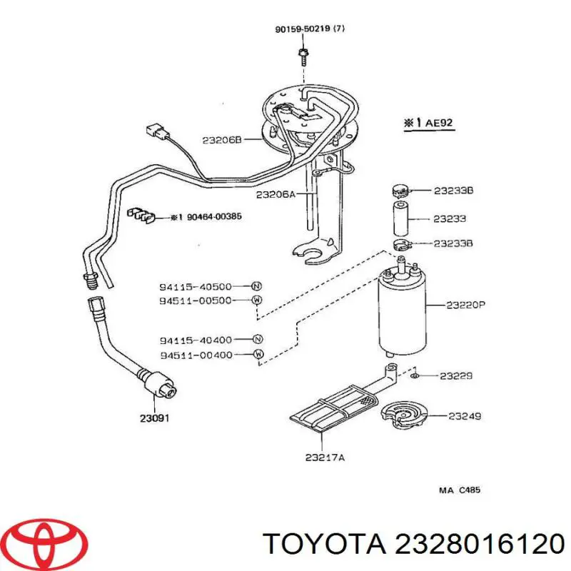 Регулятор тиску палива Toyota Corolla (E9) (Тойота Королла)
