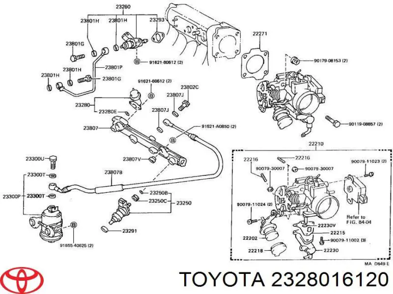 Регулятор тиску палива на Toyota Corolla  E9