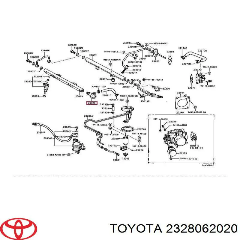 2328062020 Toyota Регулятор тиску палива