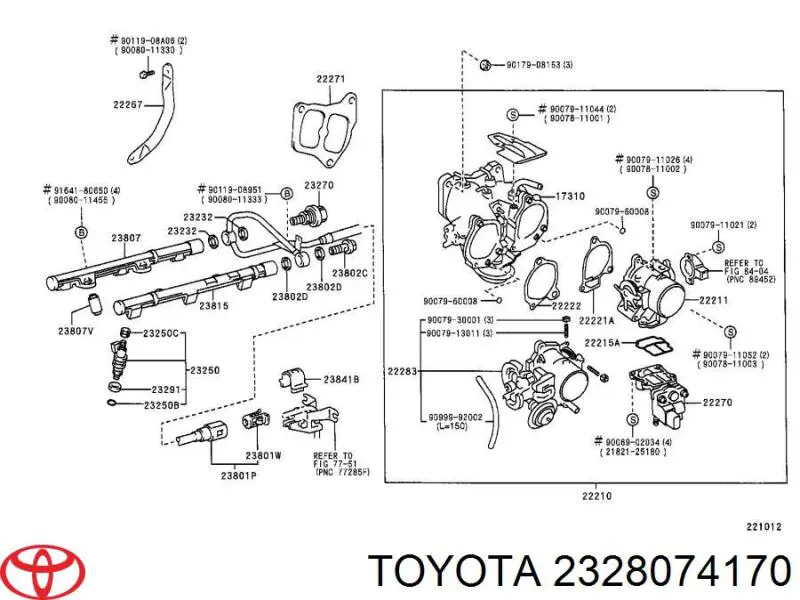 2328074170 Toyota Регулятор тиску палива