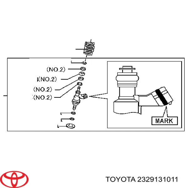 2329131011 Toyota кільце форсунки інжектора, посадочне