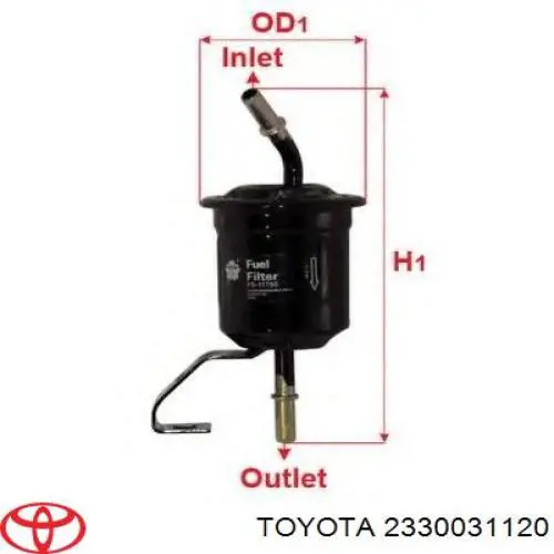 Фільтр тонкого очищення палива Toyota 2330031120 ціна, від 8.40 USD