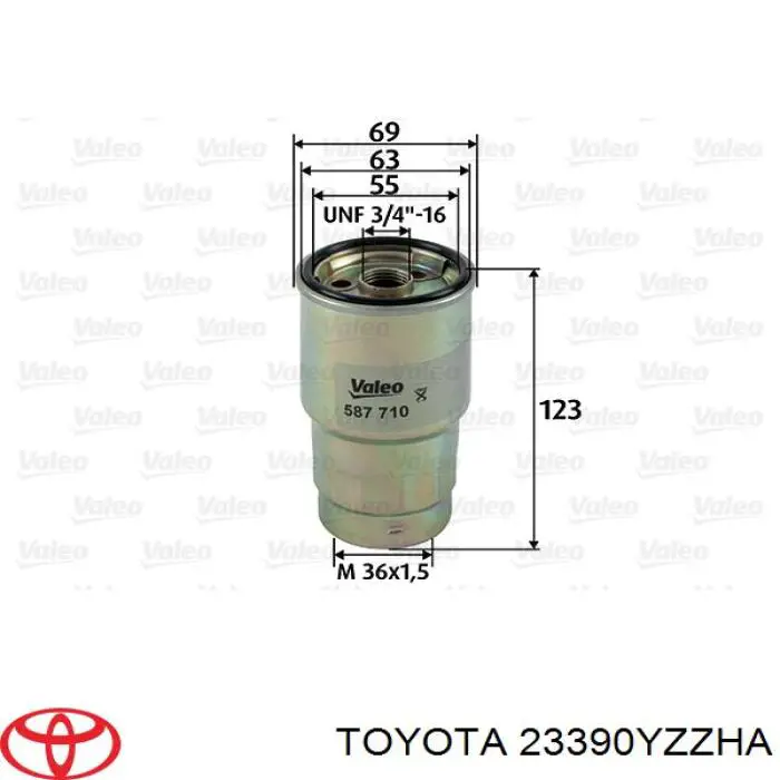 23390YZZHA Toyota фільтр паливний