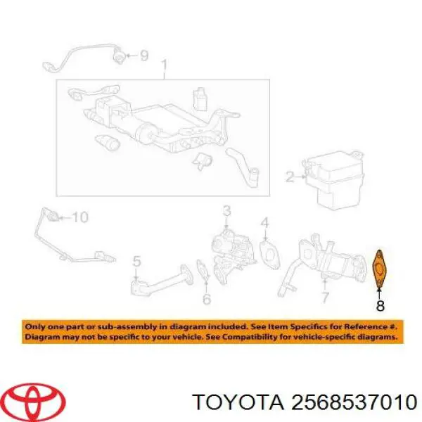 Прокладка EGR-клапана рециркуляції Toyota 2568537010 ціна, від 4.73 USD