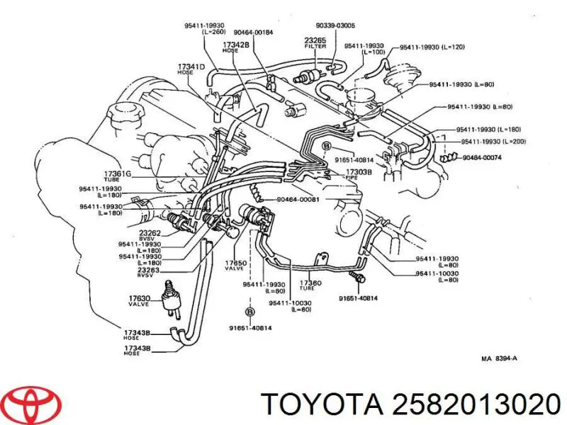  Toyota 2582013020 ціна, від 178.29 USD