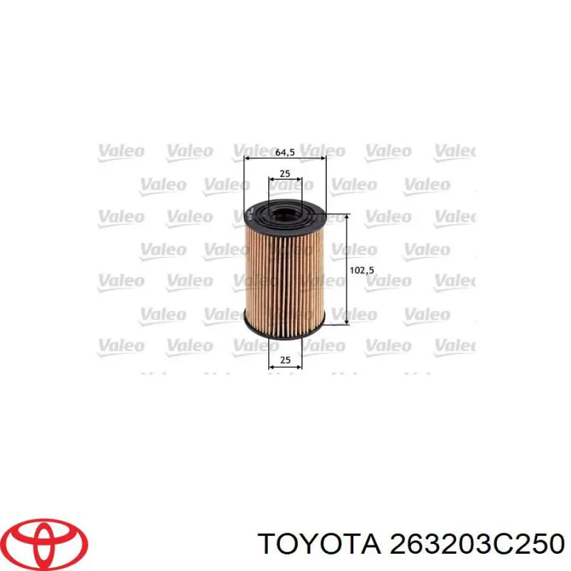 Фільтр масляний 263203C250 Toyota