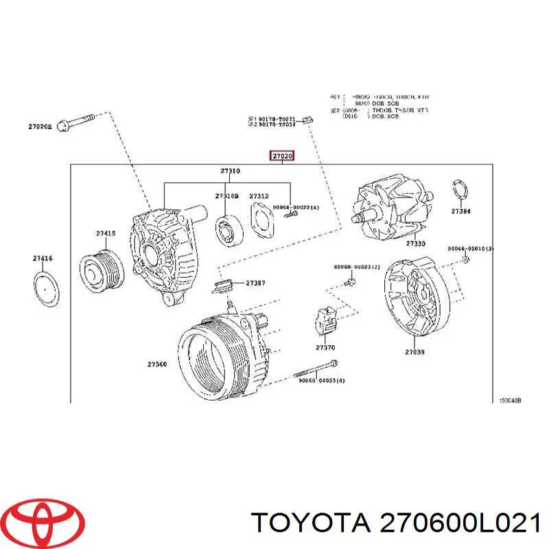 Купити 270600L021 Toyota Генератор