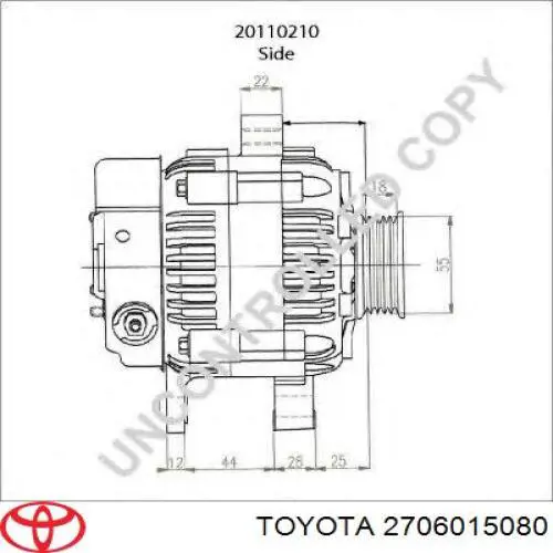 Генератор автомобільний Toyota 2706015080