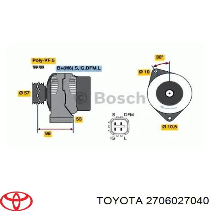 2706027040 Toyota генератор