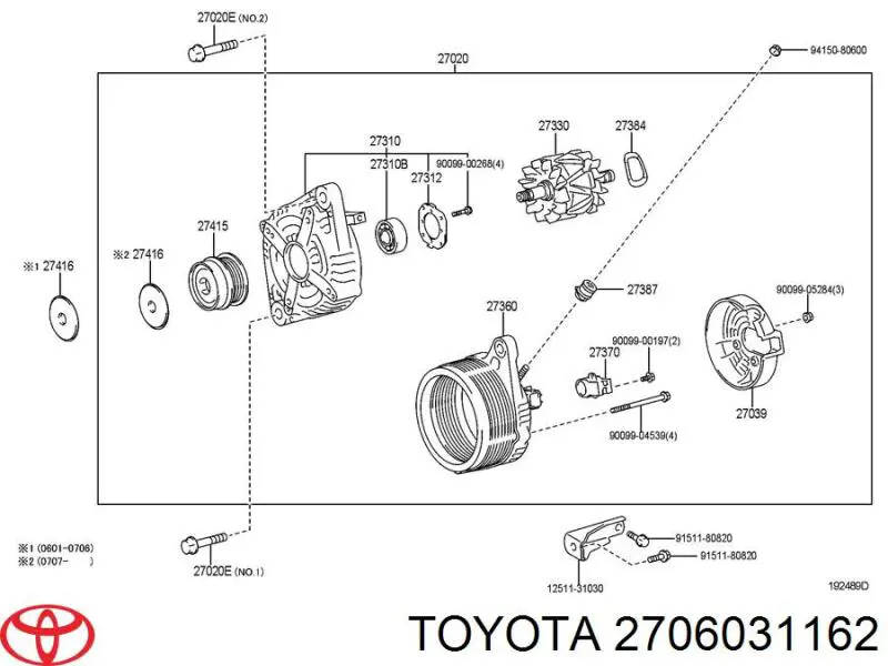 Генератор Toyota 2706031162 ціна, від 76.16 USD