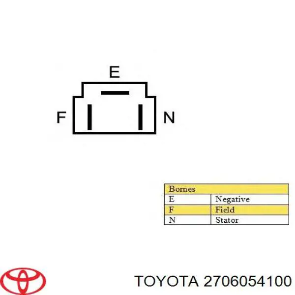 2706054100 Toyota генератор