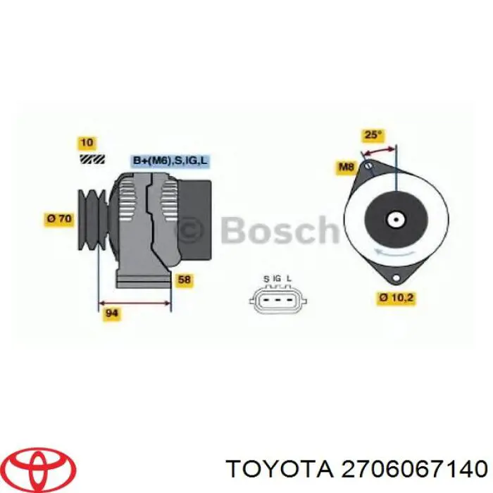2706067140 Toyota Авто генератор