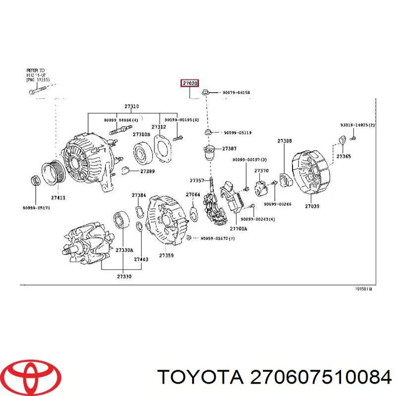 270607510084 Toyota генератор