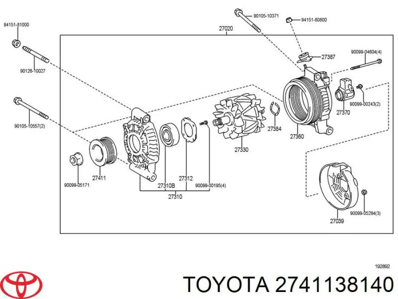 2741138140 Toyota Обгонна муфта генератора