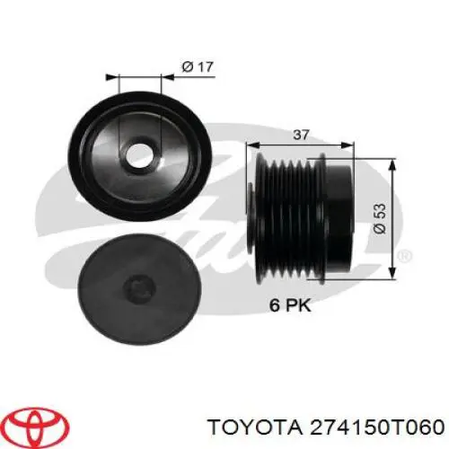 274150T060 Toyota шків генератора