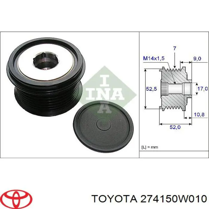 Купити 274150W010 Toyota Шків генератора