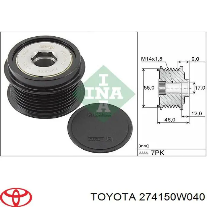 Купити 274150W040 Toyota Шків генератора