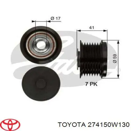 Інерційний шків Toyota 274150W130 ціна, від 42.33 USD