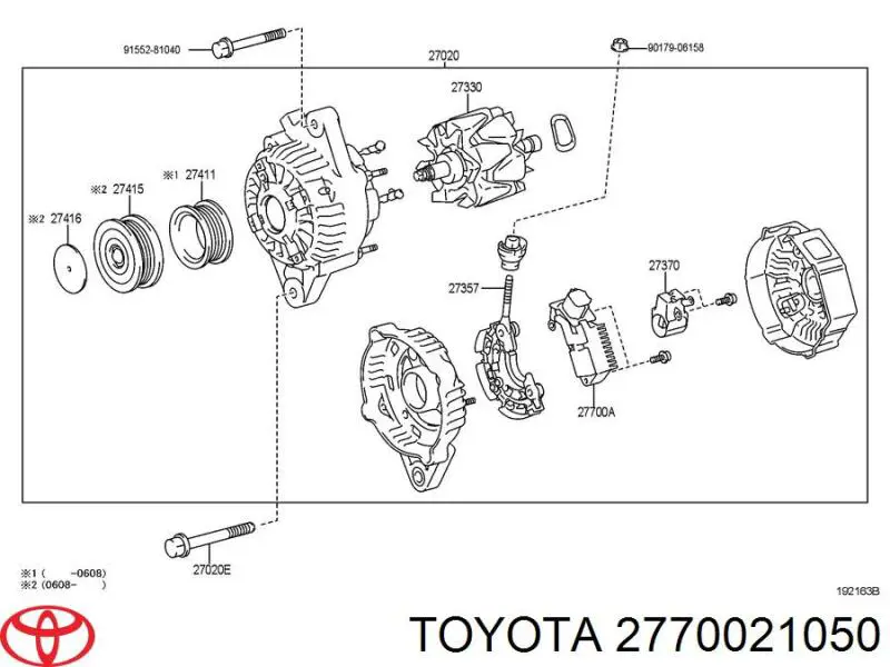 Реле регулятор генератора TOYOTA 2770021050