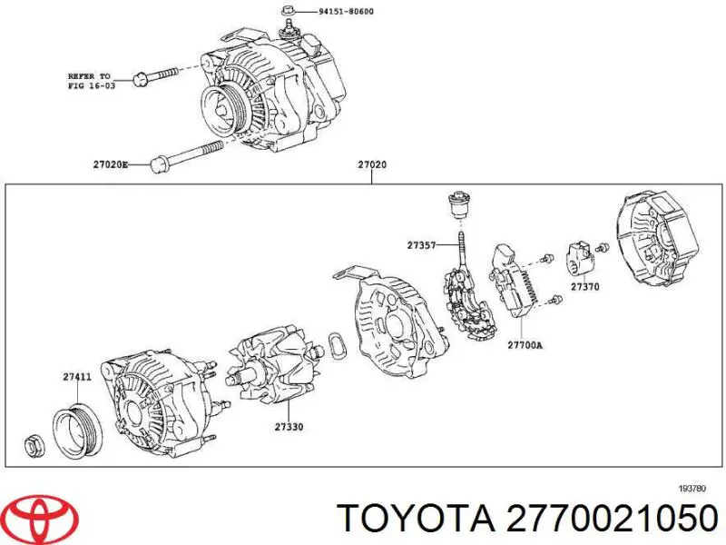Реле зарядки генератора Toyota 2770021050 ціна, від 23.79 USD