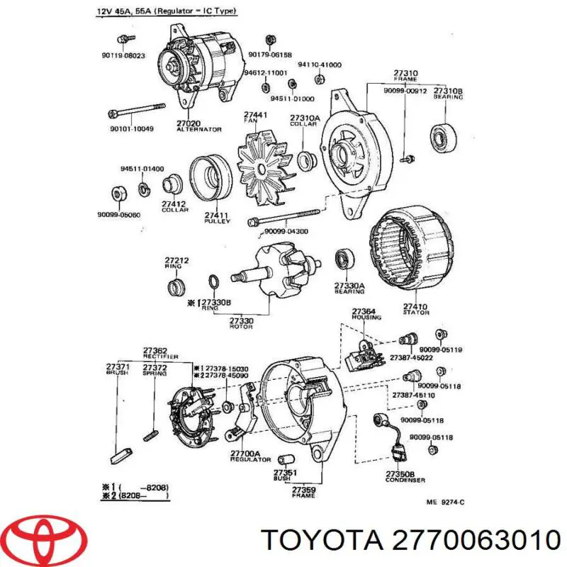 Купити 2770063010 Toyota Реле регулятор напруги генератора