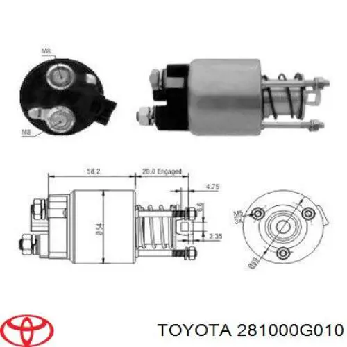 Стартер Toyota 281000G010 ціна, від 50.94 USD