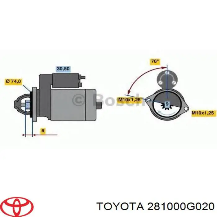 281000G020 Toyota стартер