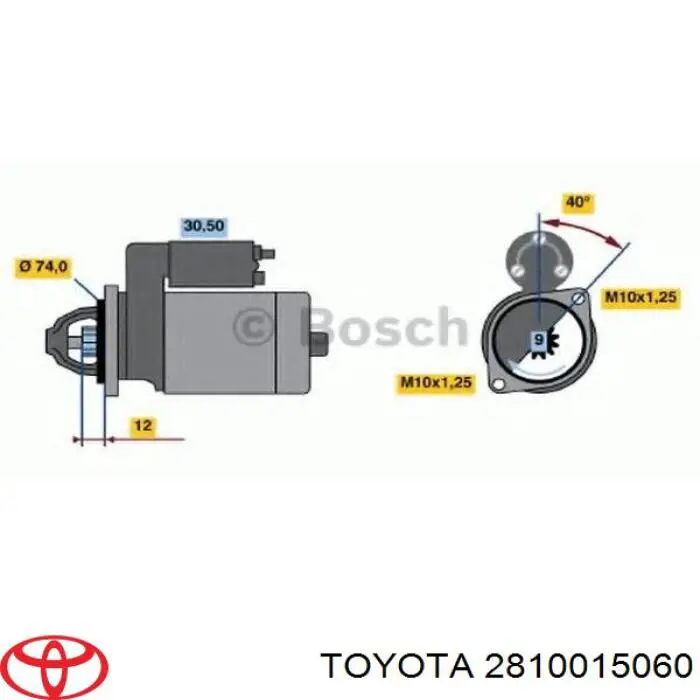 Стартер автомобільний Toyota 2810015070