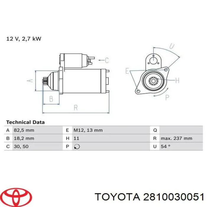 Купити 2810030051 Toyota Стартер