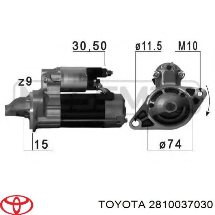 Стартер Toyota 2810037030 ціна, від 76.19 USD