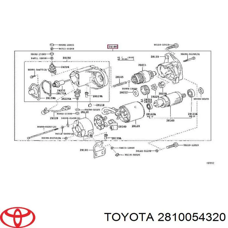 Стартер Toyota 2810054320 ціна, від 212.68 USD