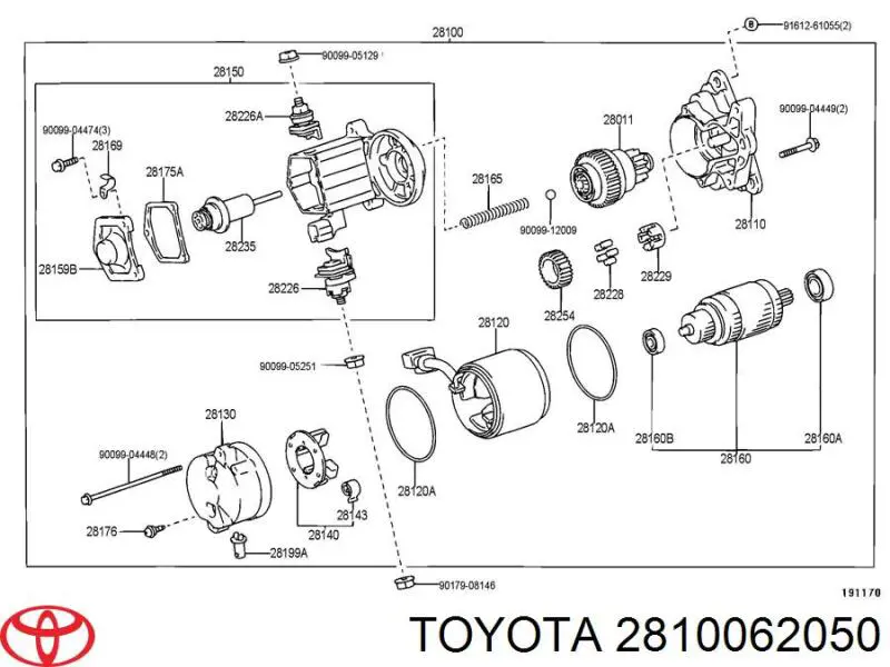 Стартер 2810062050 Toyota